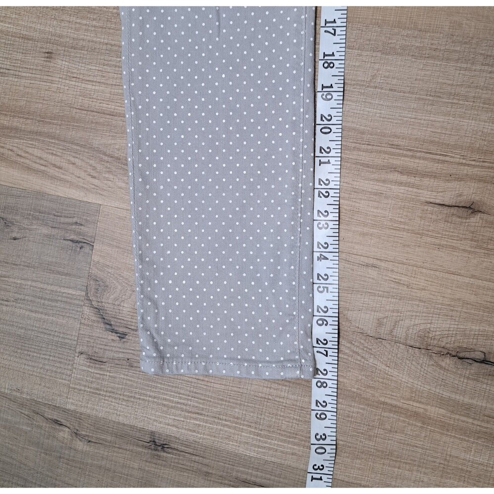 AG Adriano Goldschmied Gray The Stevie Polka Dot Slim Straight Leg Jeans Size 27 - Picture 11 of 13